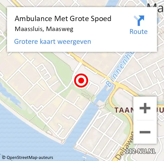 Locatie op kaart van de 112 melding: Ambulance Met Grote Spoed Naar Maassluis, Maasweg op 11 april 2024 12:54