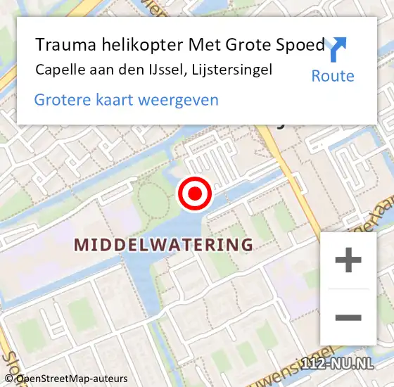 Locatie op kaart van de 112 melding: Trauma helikopter Met Grote Spoed Naar Capelle aan den IJssel, Lijstersingel op 11 april 2024 13:28