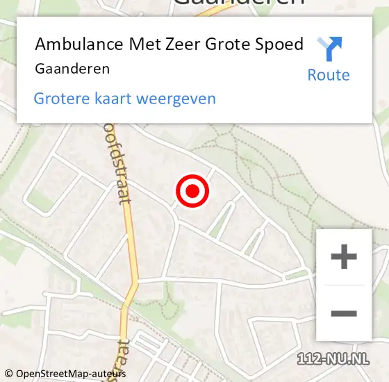 Locatie op kaart van de 112 melding: Ambulance Met Zeer Grote Spoed Naar Gaanderen op 11 april 2024 13:28