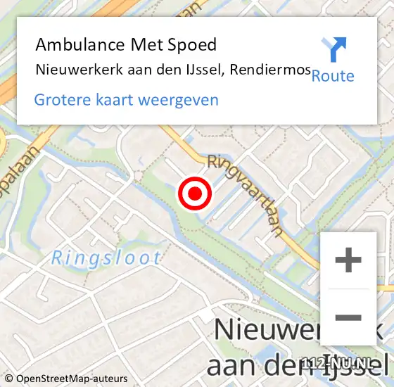 Locatie op kaart van de 112 melding: Ambulance Met Spoed Naar Nieuwerkerk aan den IJssel, Rendiermos op 11 april 2024 13:41