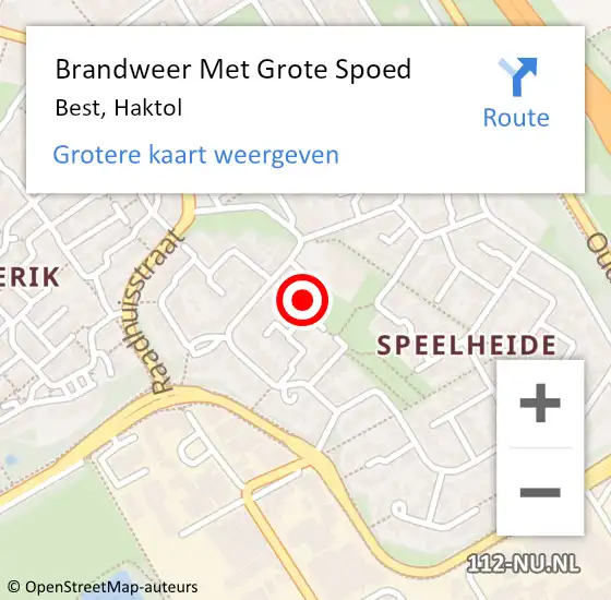 Locatie op kaart van de 112 melding: Brandweer Met Grote Spoed Naar Best, Haktol op 11 april 2024 14:24