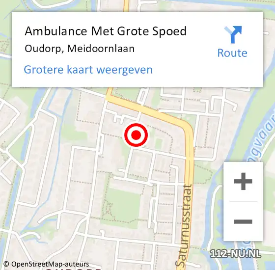 Locatie op kaart van de 112 melding: Ambulance Met Grote Spoed Naar Oudorp, Meidoornlaan op 11 april 2024 14:36