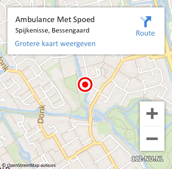 Locatie op kaart van de 112 melding: Ambulance Met Spoed Naar Spijkenisse, Bessengaard op 11 april 2024 15:17