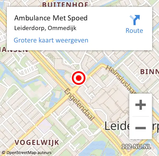 Locatie op kaart van de 112 melding: Ambulance Met Spoed Naar Leiderdorp, Ommedijk op 11 april 2024 15:23