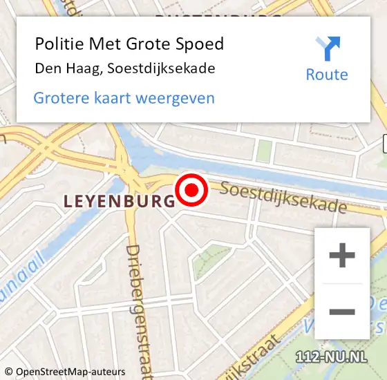 Locatie op kaart van de 112 melding: Politie Met Grote Spoed Naar Den Haag, Soestdijksekade op 11 april 2024 16:15