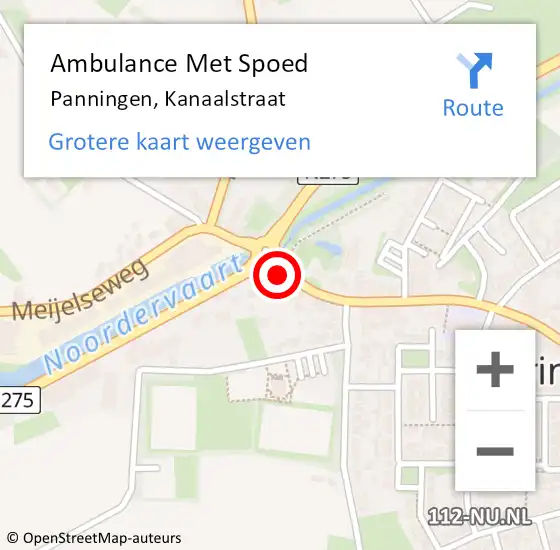 Locatie op kaart van de 112 melding: Ambulance Met Spoed Naar Panningen, Kanaalstraat op 2 oktober 2014 08:23