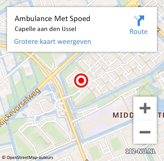 Locatie op kaart van de 112 melding: Ambulance Met Spoed Naar Capelle aan den IJssel op 11 april 2024 17:03