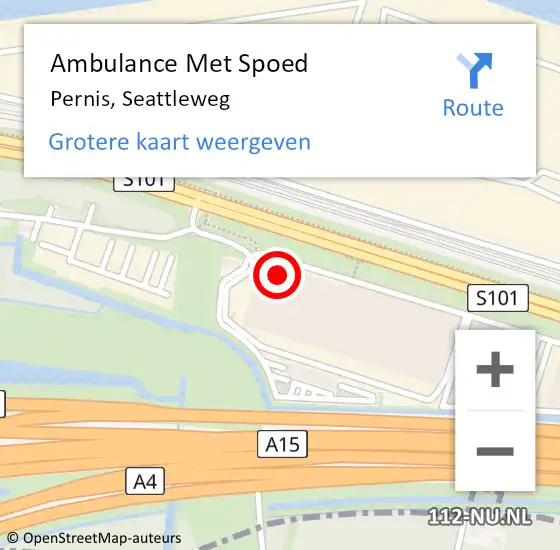 Locatie op kaart van de 112 melding: Ambulance Met Spoed Naar Pernis, Seattleweg op 11 april 2024 17:22
