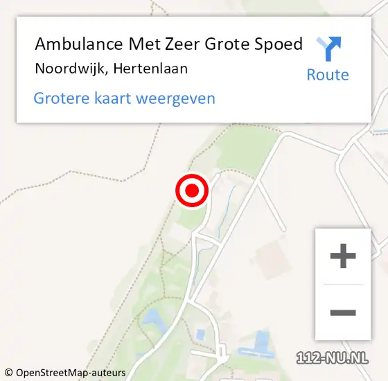 Locatie op kaart van de 112 melding: Ambulance Met Zeer Grote Spoed Naar Noordwijk, Hertenlaan op 11 april 2024 17:27