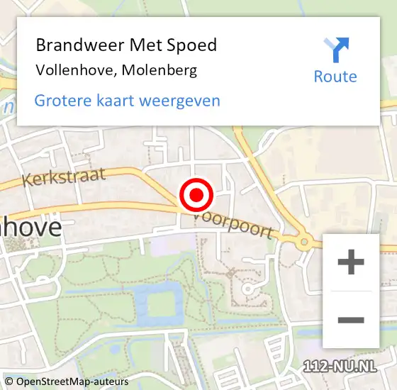 Locatie op kaart van de 112 melding: Brandweer Met Spoed Naar Vollenhove, Molenberg op 11 april 2024 18:59