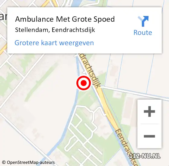 Locatie op kaart van de 112 melding: Ambulance Met Grote Spoed Naar Stellendam, Eendrachtsdijk op 11 april 2024 20:04