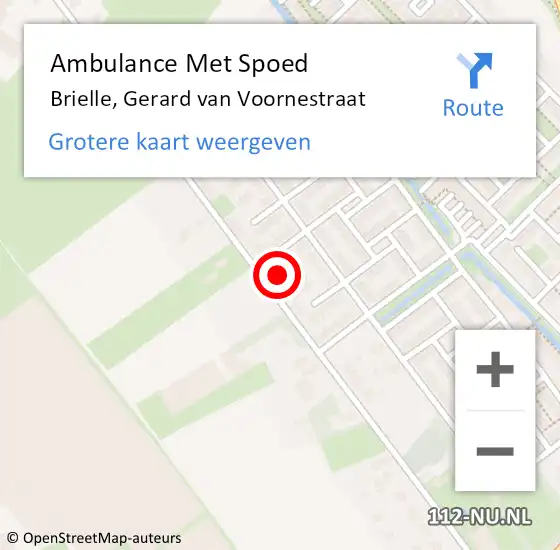 Locatie op kaart van de 112 melding: Ambulance Met Spoed Naar Brielle, Gerard van Voornestraat op 11 april 2024 21:02