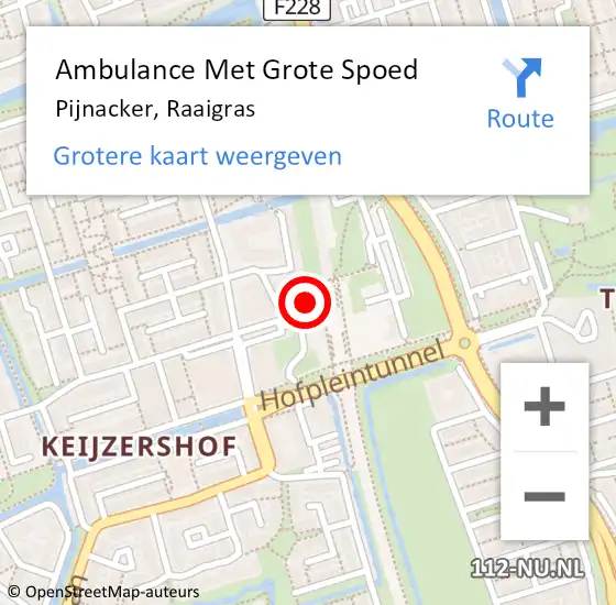 Locatie op kaart van de 112 melding: Ambulance Met Grote Spoed Naar Pijnacker, Raaigras op 11 april 2024 21:57