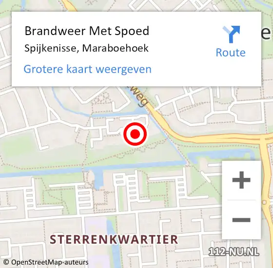 Locatie op kaart van de 112 melding: Brandweer Met Spoed Naar Spijkenisse, Maraboehoek op 11 april 2024 22:29