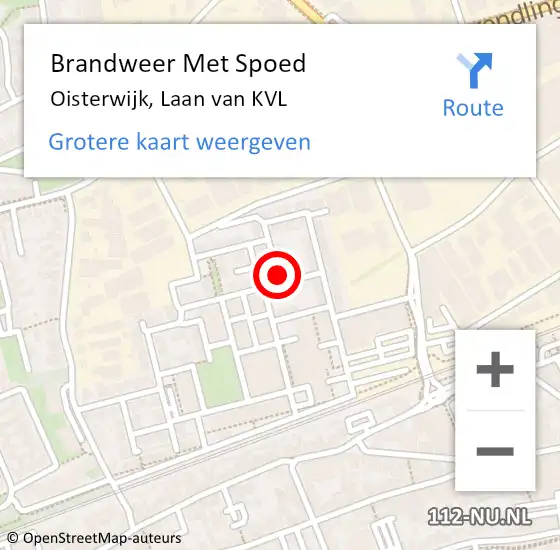 Locatie op kaart van de 112 melding: Brandweer Met Spoed Naar Oisterwijk, Laan van KVL op 11 april 2024 22:49