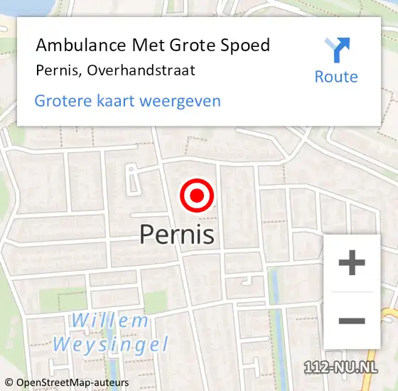 Locatie op kaart van de 112 melding: Ambulance Met Grote Spoed Naar Pernis, Overhandstraat op 11 april 2024 22:57