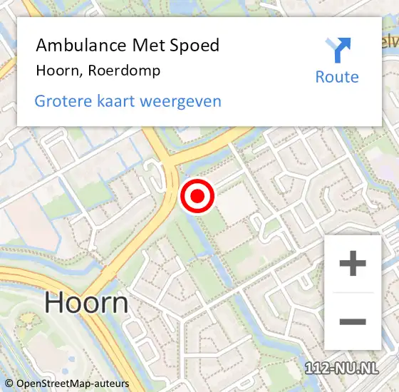Locatie op kaart van de 112 melding: Ambulance Met Spoed Naar Hoorn, Roerdomp op 11 april 2024 23:30
