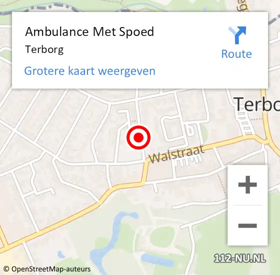 Locatie op kaart van de 112 melding: Ambulance Met Spoed Naar Terborg op 12 april 2024 00:35