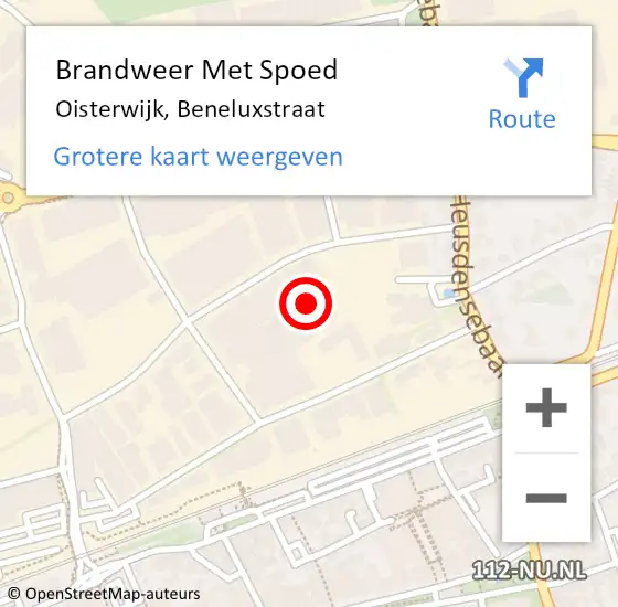Locatie op kaart van de 112 melding: Brandweer Met Spoed Naar Oisterwijk, Beneluxstraat op 12 april 2024 05:57