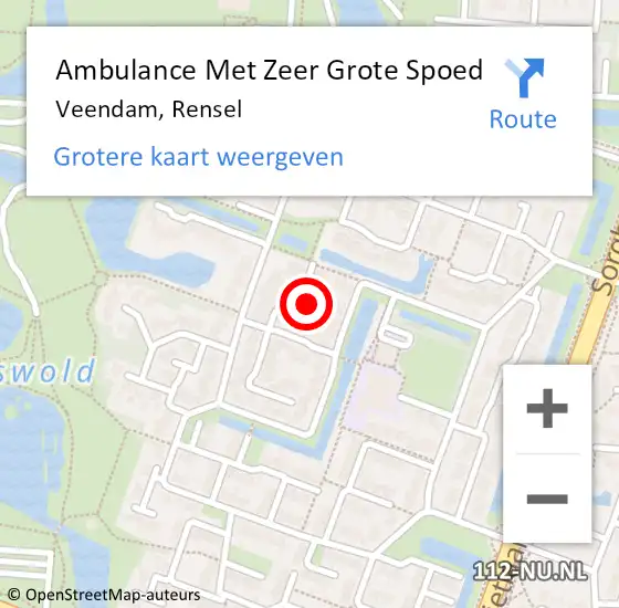 Locatie op kaart van de 112 melding: Ambulance Met Zeer Grote Spoed Naar Veendam, Rensel op 12 april 2024 06:44