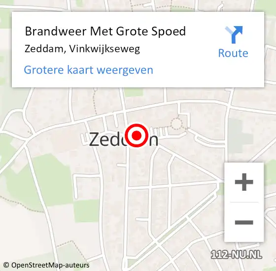 Locatie op kaart van de 112 melding: Brandweer Met Grote Spoed Naar Zeddam, Vinkwijkseweg op 16 oktober 2013 11:34