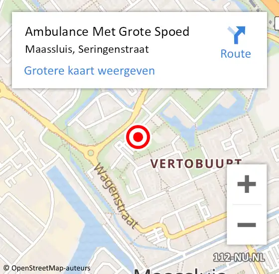 Locatie op kaart van de 112 melding: Ambulance Met Grote Spoed Naar Maassluis, Seringenstraat op 12 april 2024 07:45