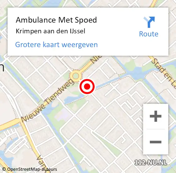 Locatie op kaart van de 112 melding: Ambulance Met Spoed Naar Krimpen aan den IJssel op 12 april 2024 08:09