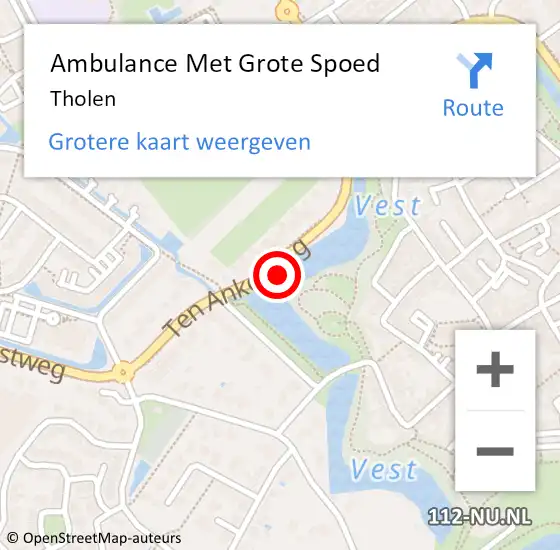 Locatie op kaart van de 112 melding: Ambulance Met Grote Spoed Naar Tholen op 12 april 2024 08:42
