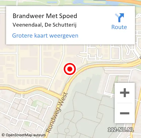 Locatie op kaart van de 112 melding: Brandweer Met Spoed Naar Veenendaal, De Schutterij op 12 april 2024 09:10