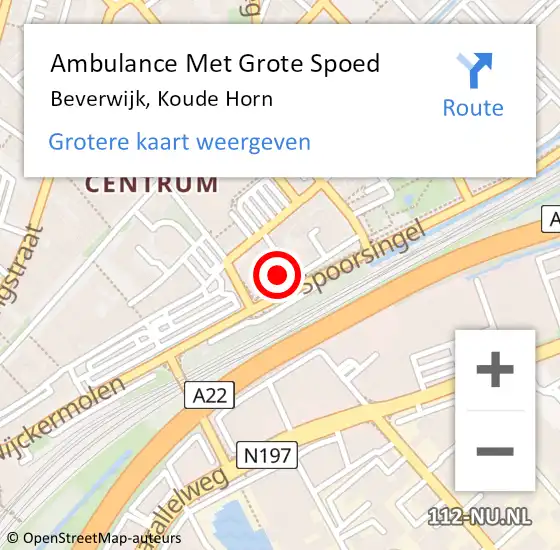 Locatie op kaart van de 112 melding: Ambulance Met Grote Spoed Naar Beverwijk, Koude Horn op 12 april 2024 10:48