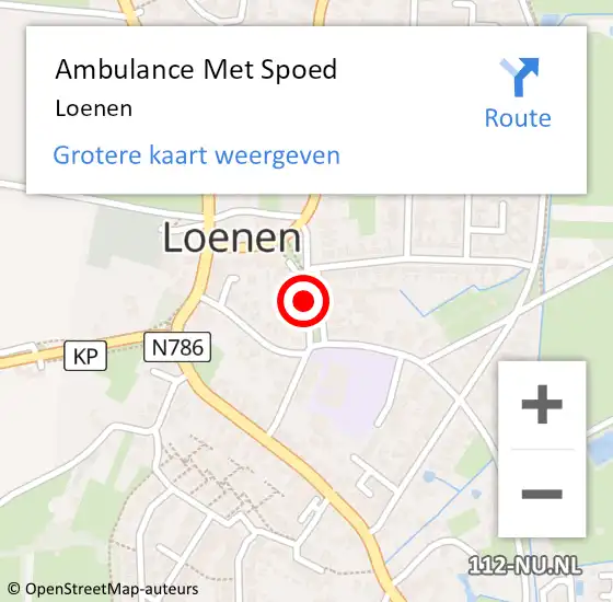 Locatie op kaart van de 112 melding: Ambulance Met Spoed Naar Loenen op 12 april 2024 12:06