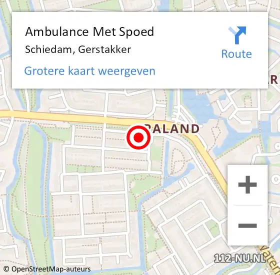 Locatie op kaart van de 112 melding: Ambulance Met Spoed Naar Schiedam, Gerstakker op 12 april 2024 12:28