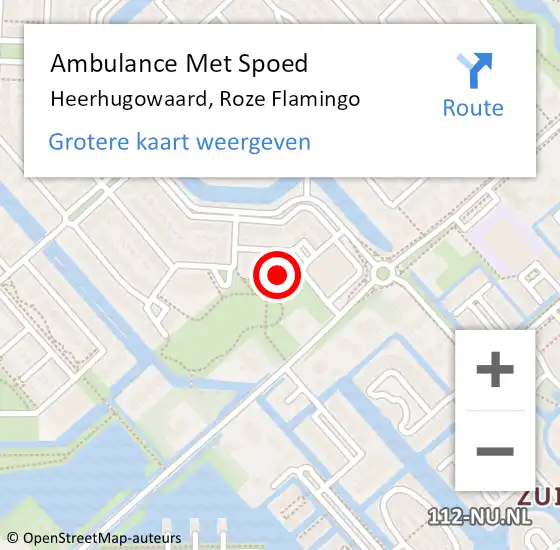 Locatie op kaart van de 112 melding: Ambulance Met Spoed Naar Heerhugowaard, Roze Flamingo op 12 april 2024 13:43