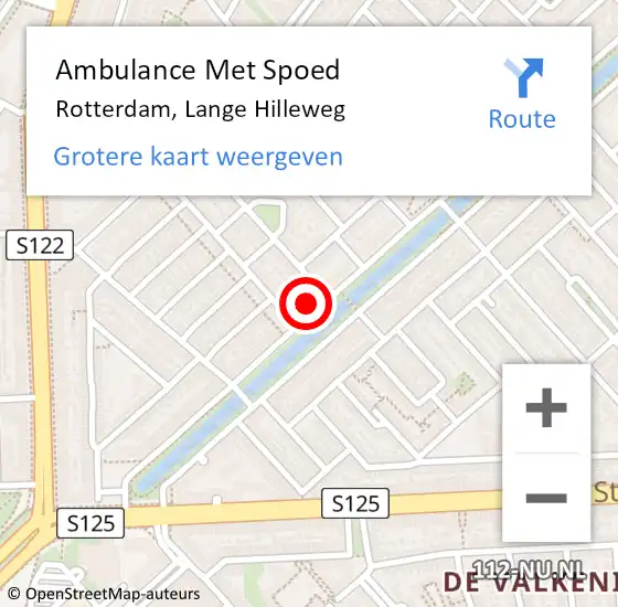 Locatie op kaart van de 112 melding: Ambulance Met Spoed Naar Rotterdam, Lange Hilleweg op 12 april 2024 13:54