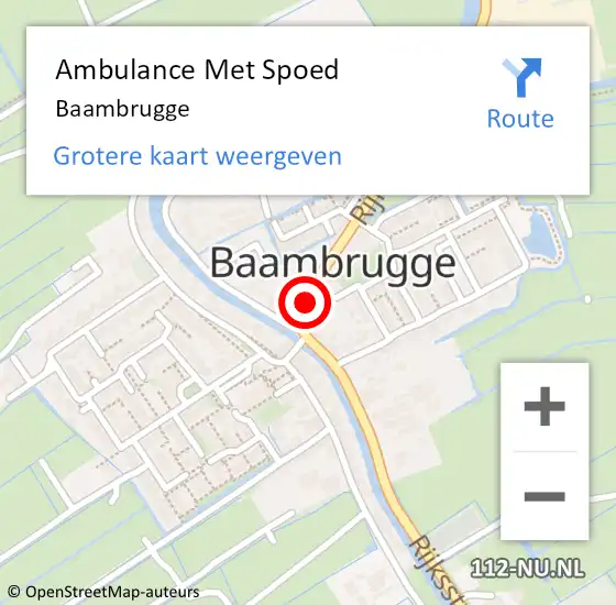 Locatie op kaart van de 112 melding: Ambulance Met Spoed Naar Baambrugge op 12 april 2024 14:18
