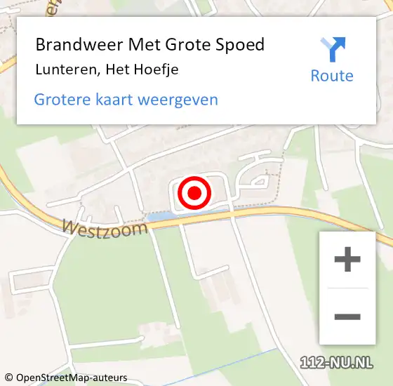 Locatie op kaart van de 112 melding: Brandweer Met Grote Spoed Naar Lunteren, Het Hoefje op 12 april 2024 15:18