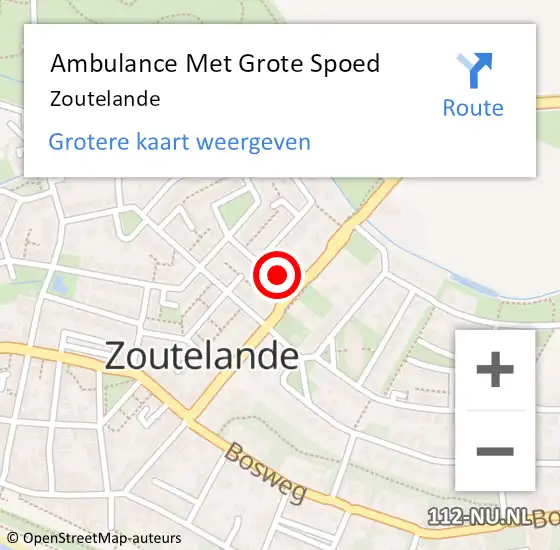 Locatie op kaart van de 112 melding: Ambulance Met Grote Spoed Naar Zoutelande op 12 april 2024 16:12