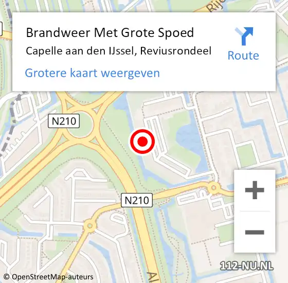 Locatie op kaart van de 112 melding: Brandweer Met Grote Spoed Naar Capelle aan den IJssel, Reviusrondeel op 12 april 2024 18:03