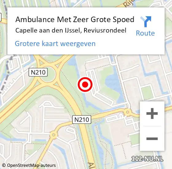 Locatie op kaart van de 112 melding: Ambulance Met Zeer Grote Spoed Naar Capelle aan den IJssel, Reviusrondeel op 12 april 2024 18:04