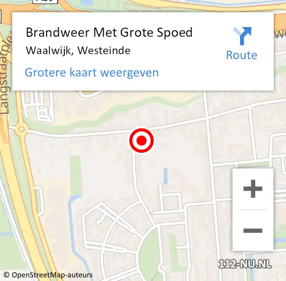 Locatie op kaart van de 112 melding: Brandweer Met Grote Spoed Naar Waalwijk, Westeinde op 12 april 2024 18:31