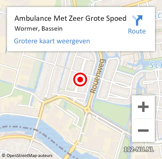 Locatie op kaart van de 112 melding: Ambulance Met Zeer Grote Spoed Naar Wormer, Bassein op 12 april 2024 18:37