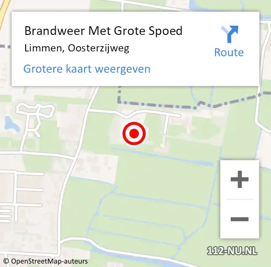 Locatie op kaart van de 112 melding: Brandweer Met Grote Spoed Naar Limmen, Oosterzijweg op 2 oktober 2014 09:53