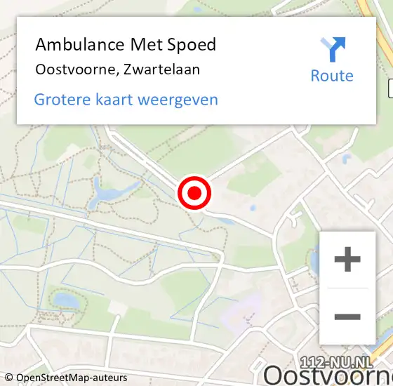 Locatie op kaart van de 112 melding: Ambulance Met Spoed Naar Oostvoorne, Zwartelaan op 12 april 2024 20:06