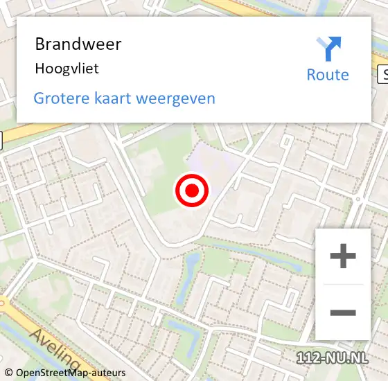 Locatie op kaart van de 112 melding: Brandweer Hoogvliet op 12 april 2024 20:22