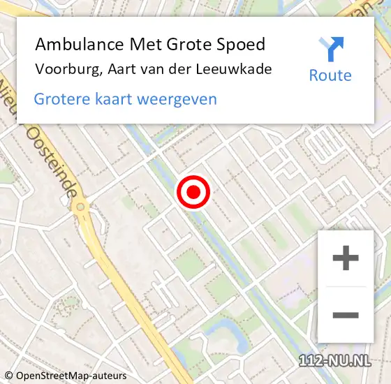 Locatie op kaart van de 112 melding: Ambulance Met Grote Spoed Naar Voorburg, Aart van der Leeuwkade op 12 april 2024 21:16