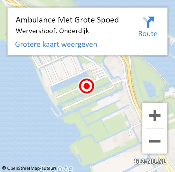 Locatie op kaart van de 112 melding: Ambulance Met Grote Spoed Naar Wervershoof, Onderdijk op 12 april 2024 22:46