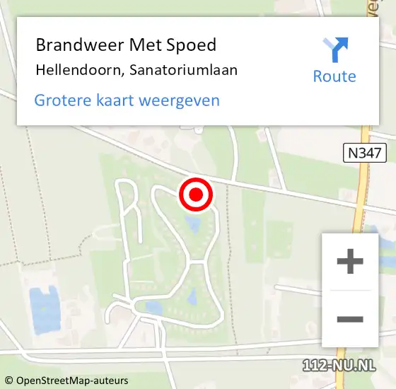 Locatie op kaart van de 112 melding: Brandweer Met Spoed Naar Hellendoorn, Sanatoriumlaan op 13 april 2024 00:57