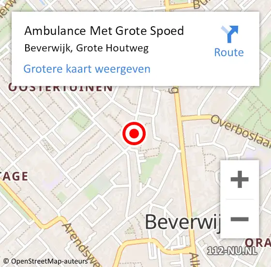 Locatie op kaart van de 112 melding: Ambulance Met Grote Spoed Naar Beverwijk, Grote Houtweg op 13 april 2024 00:57