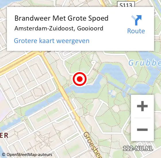 Locatie op kaart van de 112 melding: Brandweer Met Grote Spoed Naar Amsterdam, Gooioord op 13 april 2024 02:28