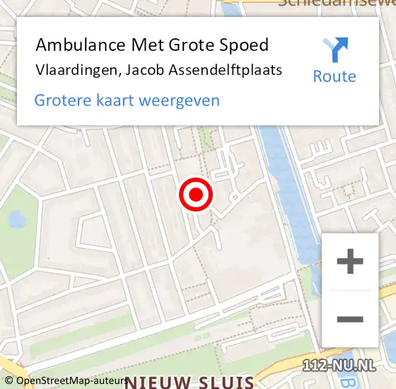 Locatie op kaart van de 112 melding: Ambulance Met Grote Spoed Naar Vlaardingen, Jacob Assendelftplaats op 13 april 2024 02:33